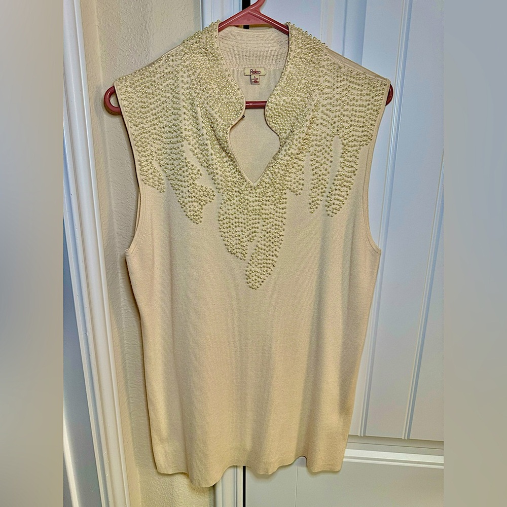 Reba beaded sleeveless top